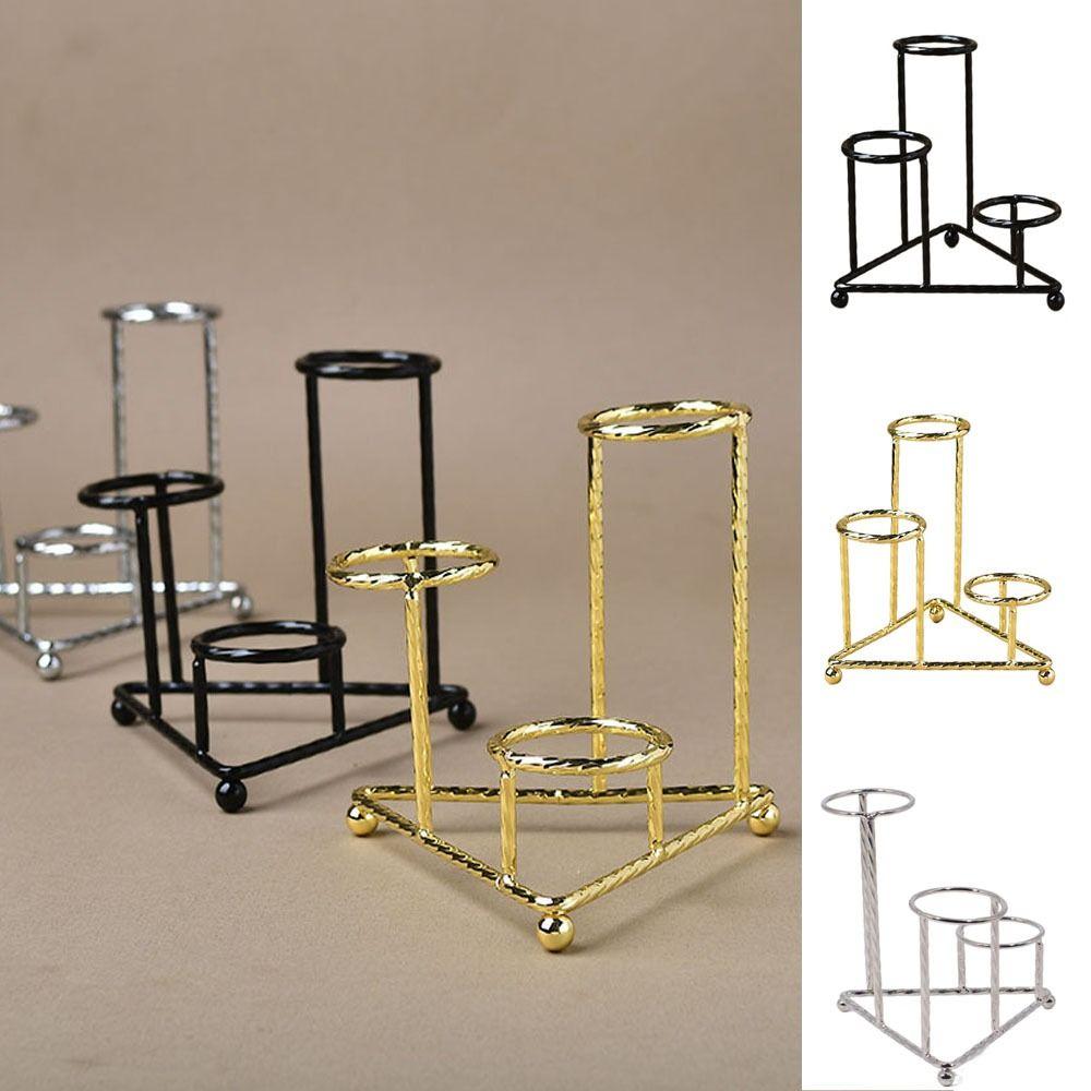 Large Capacity Triangular Ball Base Silver/Black/Gold Crystal Ball Stand  Office
