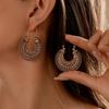 Vintage Bohomian Antik Bronze Creolen für Damen Nischen-Design Hohl-Design Mode Ohrring Tägliches Tragen Party Schmuck Geschenk