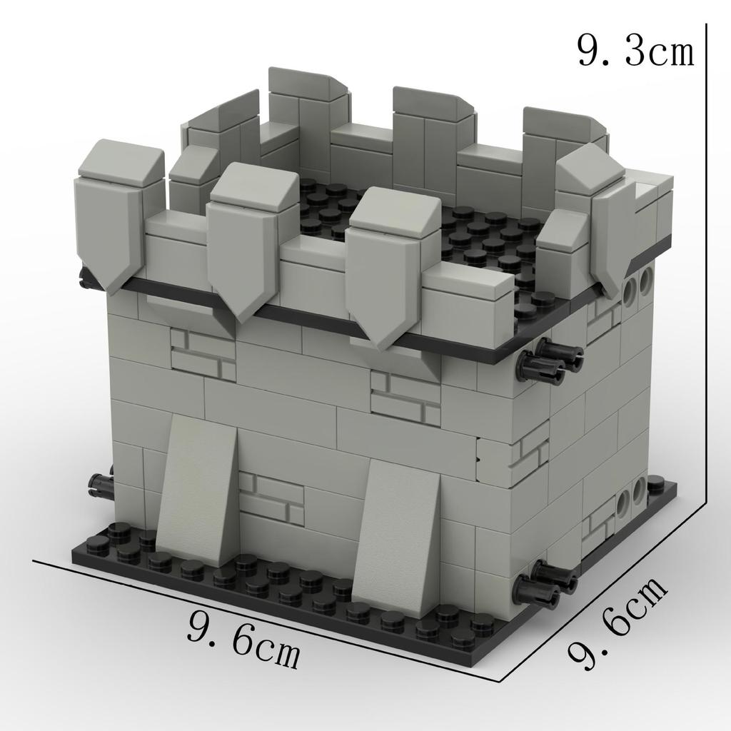 Medieval City Block Building Set - Interlocking Tower and Wall Scene Assembly