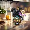 Dragon Statue Vibrant Color Resin Dragon Sculpture Mythical Creature Ornament Gothic Style Fantasy Decor