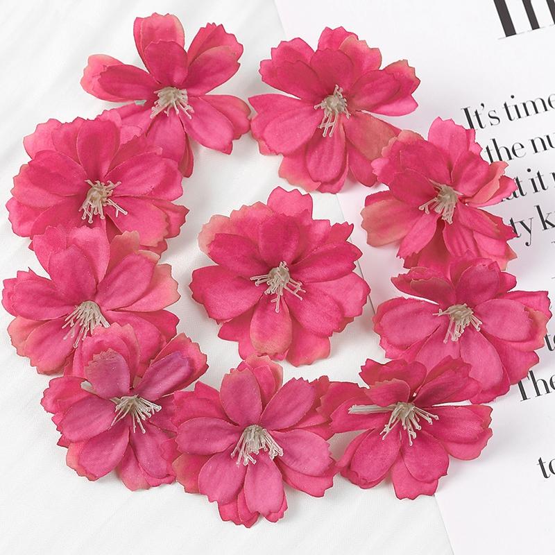 

30 шт. Штучні квіти Головка троянди Для домашнього декору Оформлення шлюбу весілля Штучні квіти DIY Ремесло Аксесуари для вінка 30PCS рожевий червоний колір