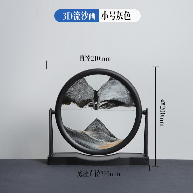 8 inches Quicksand Painting Ornaments Hourglass, Living Room TV Cabinet Wine Cabinet Desktop Decorations, Creative Luxury Gift