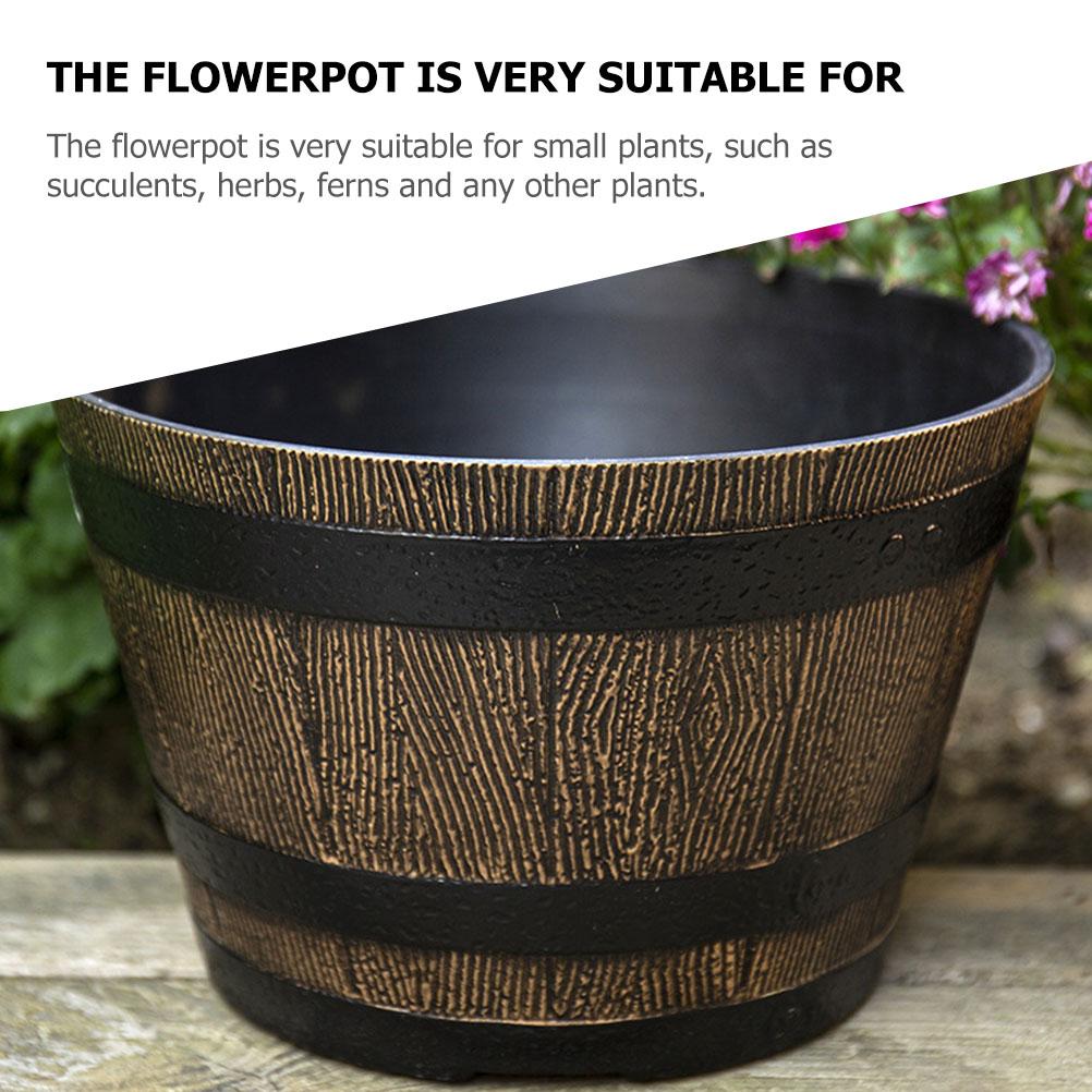 Pots de Fleurs Rétro Jardinage Poté Extérieur Jardinière pour Plantes Pot de Fleurs Décoratif Ménager Rond Résine Succulente