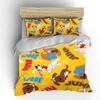 Cartoon Dogs And Letter Pattern Duvet Cover Set Digital Print Colorful Polyester Bedding With Zipper Closur For Kids Gifts