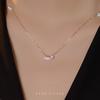 925 Sterling Silver Simple Shining Three Zircon Pendant Necklace for Women French Style Light Luxury Wedding Party Jewelry