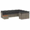 VidaXL Salon de Jardin avec Coussins 10 pcs, Canapés de Terrasse, Ensemble de Meubles de Patio, Mobilier d'Extérieur, Gris 3256158