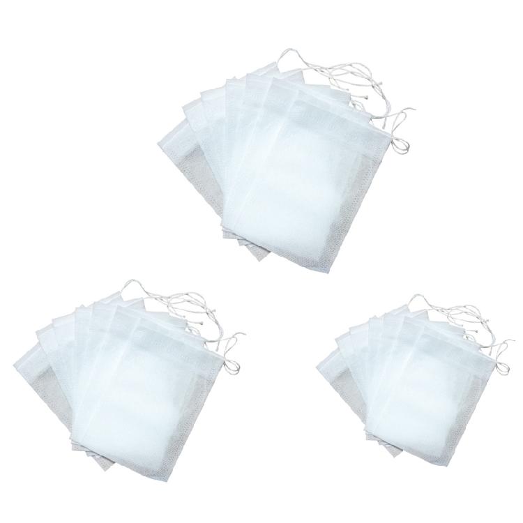 Pack of 100 Drawstring Empty Tea Bags for Loose Tea, Herbs, and Coffee