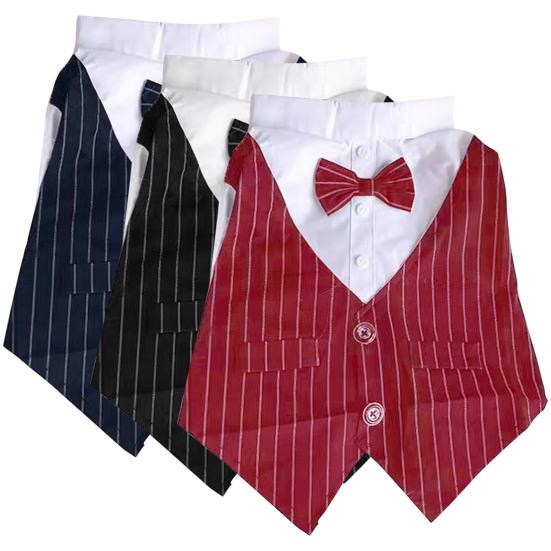 Pet Suit Bowtie Short Sleeve Cat Outfit Dog Wedding Suit Formal Shirt for Small Dogs