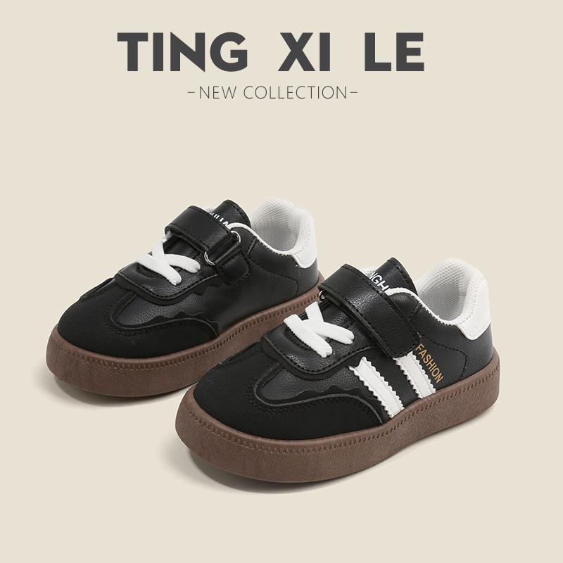 Children's moral training shoes 2025 spring and autumn boys' sports shoes casual board shoes girls' little white shoes soft-soled baby Forrest Gump s