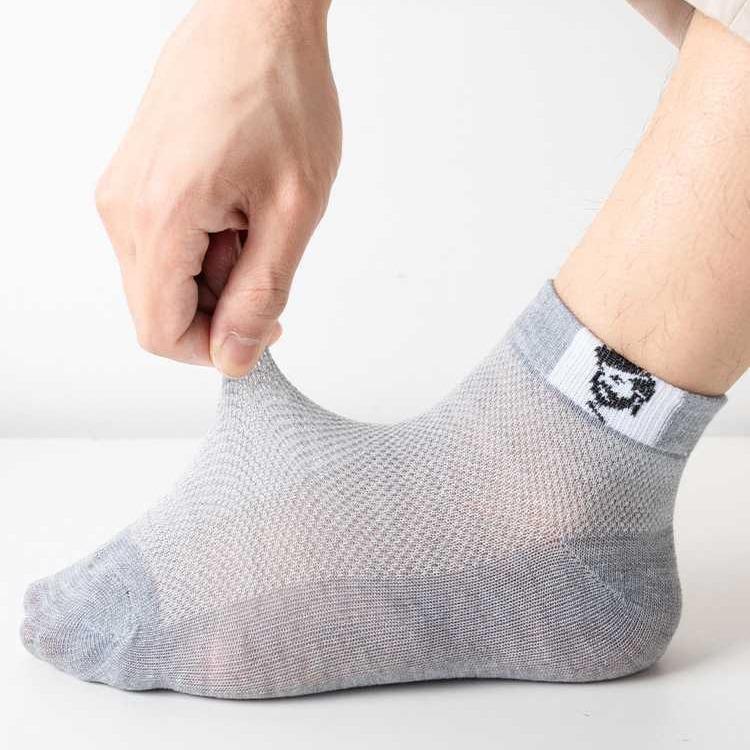 5 Pairs of Summer Thin Socks Men's Cotton Mesh Breathable Models Sports and Leisure Old Man Cloth Label Short Men's Boat Socks