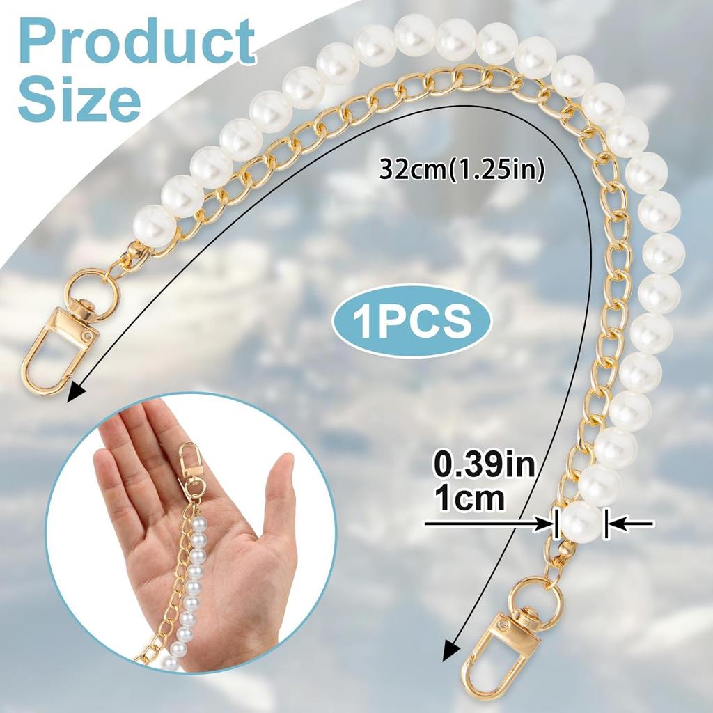 Purse Double Chains Strap for Women,Purse Straps Extender, Short Handle Replacement Charms Accessories for Wallets Handbags Bags