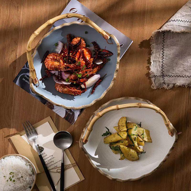 Japońska Nieregularna Sztuka Taca na Przekąski Restauracja Gospodarstwo Domowe Spotkanie Talerz Obiadowy Zastawa Stołowa Talerz na Sałatkę Deserowy Retro Talerz na Owoce