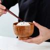 High Quality Eco-friendly Solid Round Wooden Bowl Polished Multi-Functional For Salad Fruits Soup Rice Kitchen Utensil