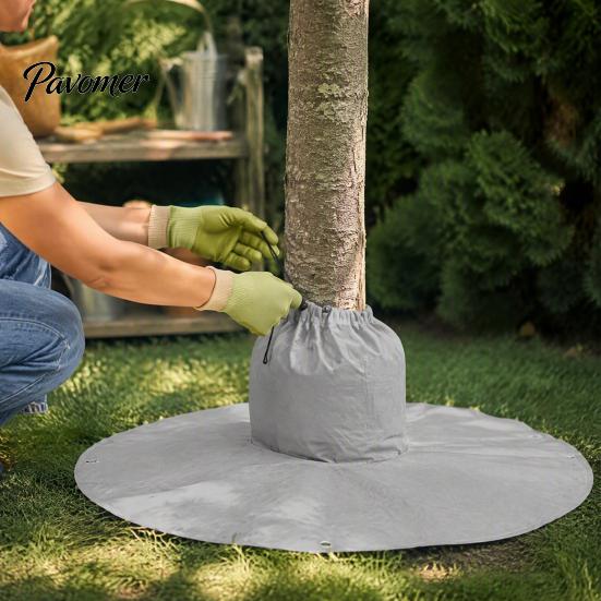 Landscape Tree Insulation Wrap Palm Protector, Winter Frost Cover with Drawstring And Ground Stakes, Protection for Courtyard Trees Outdoor