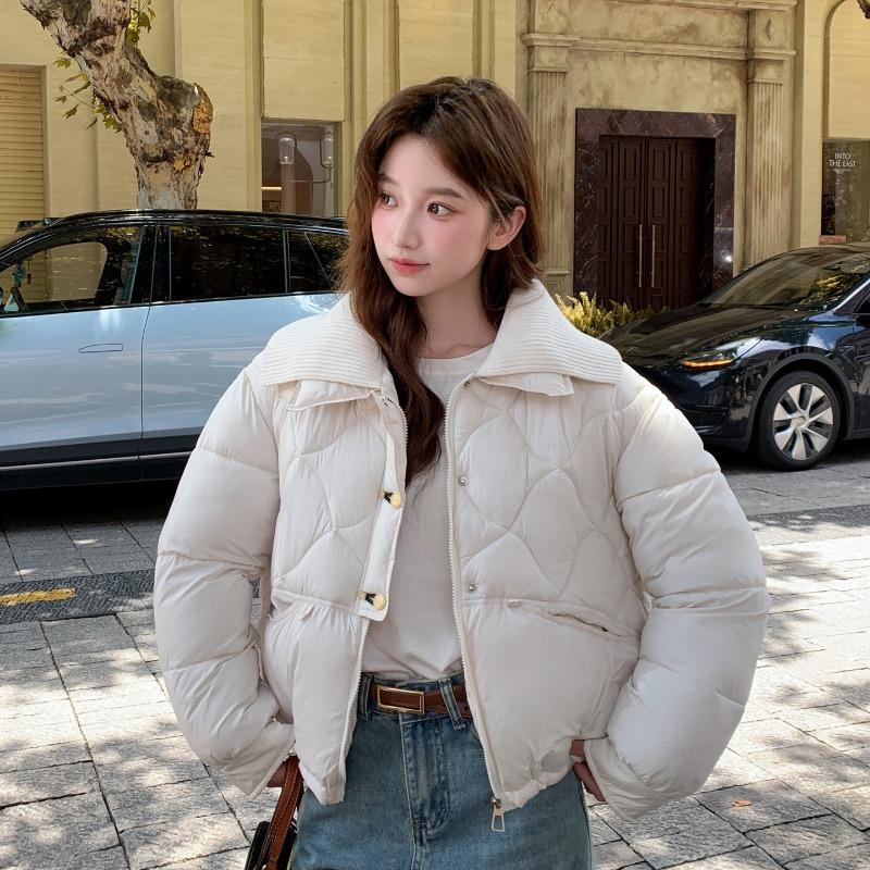 Winter new down cotton-padded clothes women's knitted short puff cotton-padded clothes thermal cotton-padded clothes jacket thick