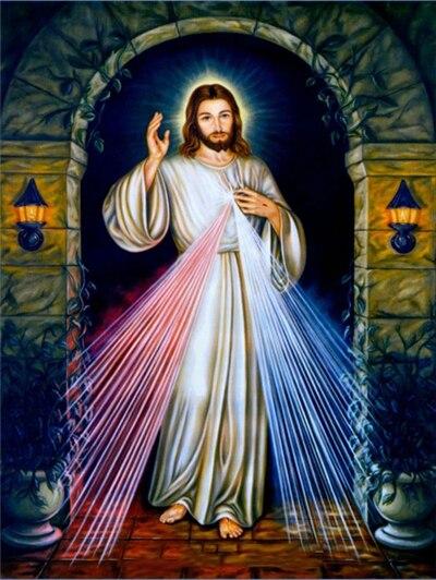 Pictură cu diamant Religie Cusatura de cruce Broderie cu diamant Mozaic Iisus Full Drill Decorare pentru acasă Cadou manual