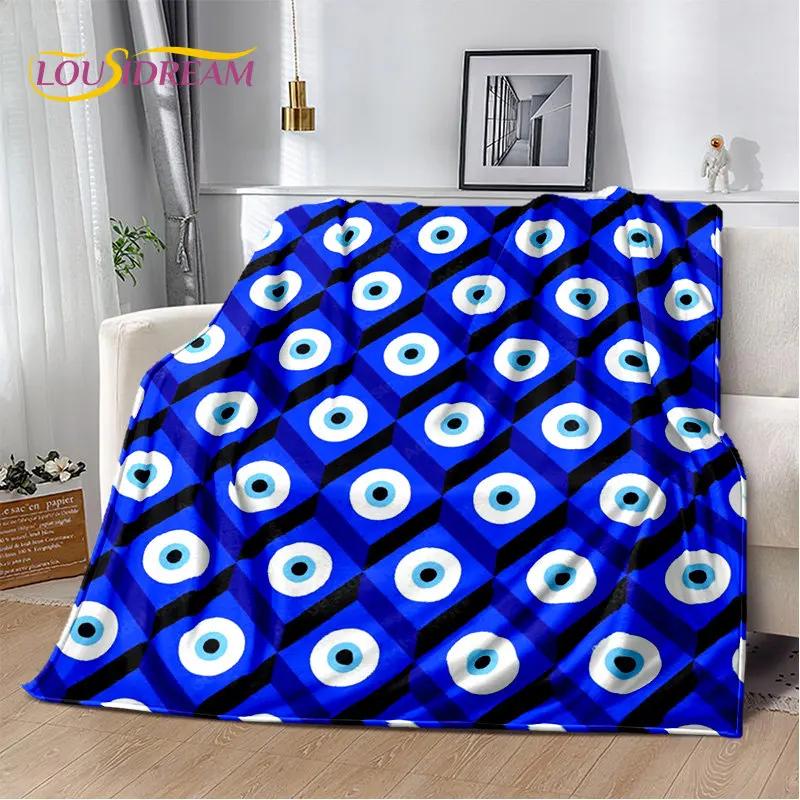 Cobertor de pelúcia macio Evil Eye Nazar Tree of Life, cobertor de flanela para sala de estar, quarto, cama, sofá, capa de piquenique para crianças