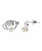 Alleun Silver 925 Heart Cubic Freshwater Pearl Stud Earrings