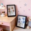 Handmade Sea Glass Art Frame Table Decors Forget Me Not Flower Birds Sea Glass Table Art Decors Gift for Friend