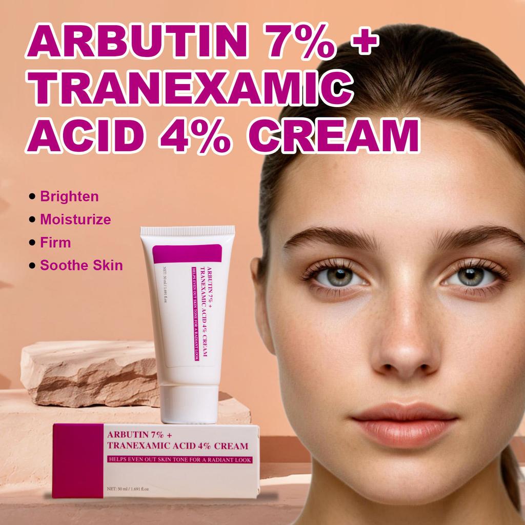 Arbutin & Tranexamic Acid Face Cream – Brightening & Hydrating Treatment for Uneven Skin Tone less