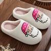 Fashion Cartoon Santa Claus Cotton Slippers Women Winter Soft Faux Fur Plush Slides Woman Non Slip Wear Resistant Indoor Slipper Lady