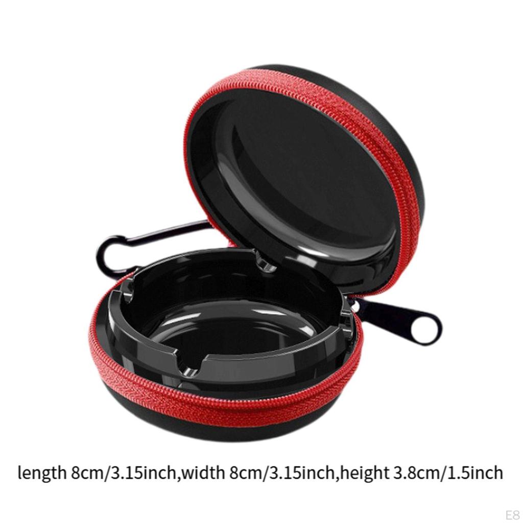 Portable Ashtray Simple Outdoor Hiking Travel Ash Tray for Mountain Climbing Red and White