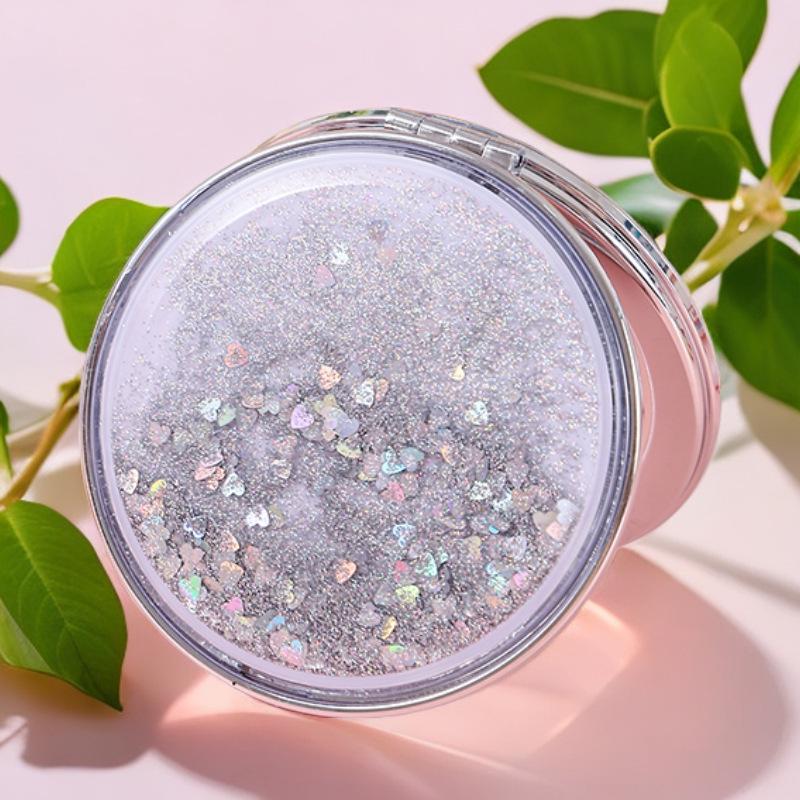 Creative Cartoon Heart Double-Sided Portable Makeup Mirror - Cute Gift for Girls