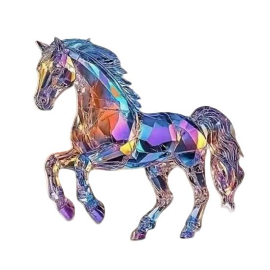 Pferd Anhänger Acryl 2D Realistische Pferd Ornament mit Aufhängeschlaufe Auto Innendekoration Weihnachtsbaum Hängeanhänger