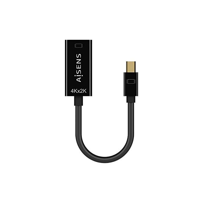 Convertisseur Mini DP vers HDMI - AISENS - A125-0643 - 4K@30Hz - Noir - 15 cm