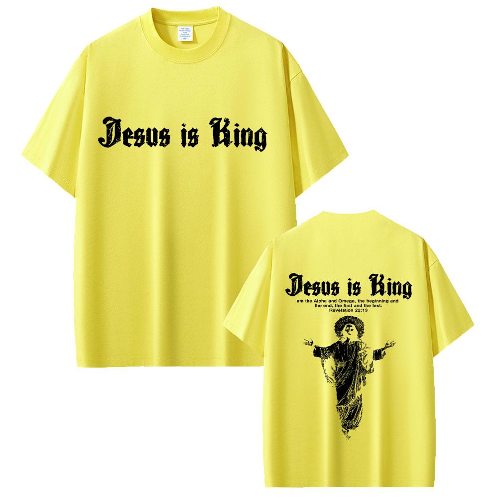Jesus Is King Graphic T-shirt Christian Religious Short Sleeve T-shirts Summer Men Women Fashion Gothic Rock T Shirt Streetwear