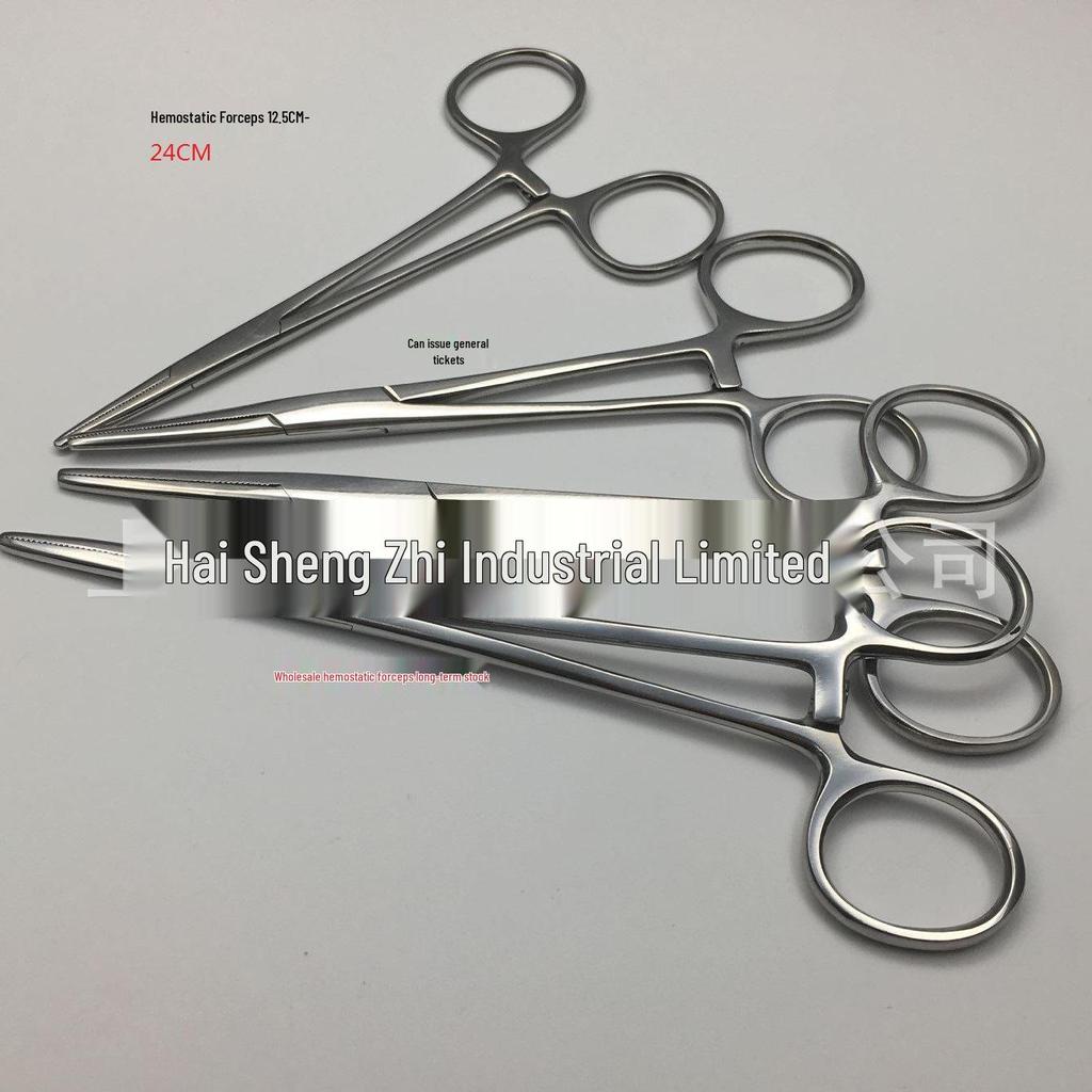 Large Curved Hemostatic Forceps for Fishing Hook Removal