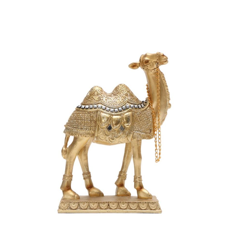 Classic Standing Camels Sculpture Elegant Feng Shui Ornaments Golden Camel Statue  Valentine'S Day