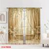 Elegant Floral Dove Print Curtains Polyester Living Room Kitchen Bedroom Sheer Set Of 2 Made With Rod Pocket Decor
