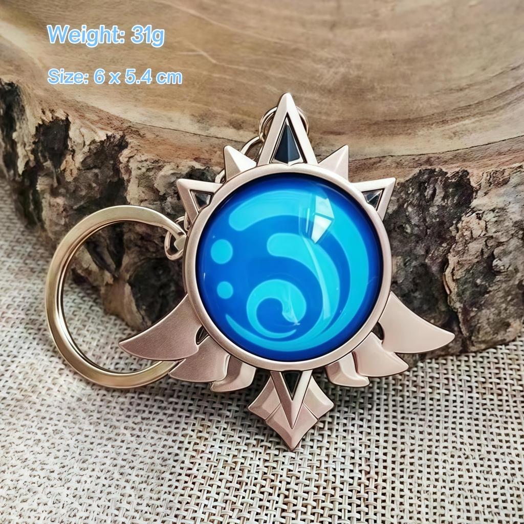 Mondstadt Water Element Eye of God Keychain Anime School Cultural Key Photo Souvenir [Sizuuenn] - Glow-in-the-Dark - Cosplay, Goods, Festival,