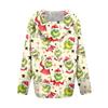 Women's Fashion Christmas Print Casual Zip-Up Long-Sleeved Hooded Jacket