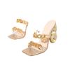 New Style Designder Slippers Women Summer Design Fretwork Heels Banquet Open Toe Club Ladies Sandals Shoes Zapatos Mujer