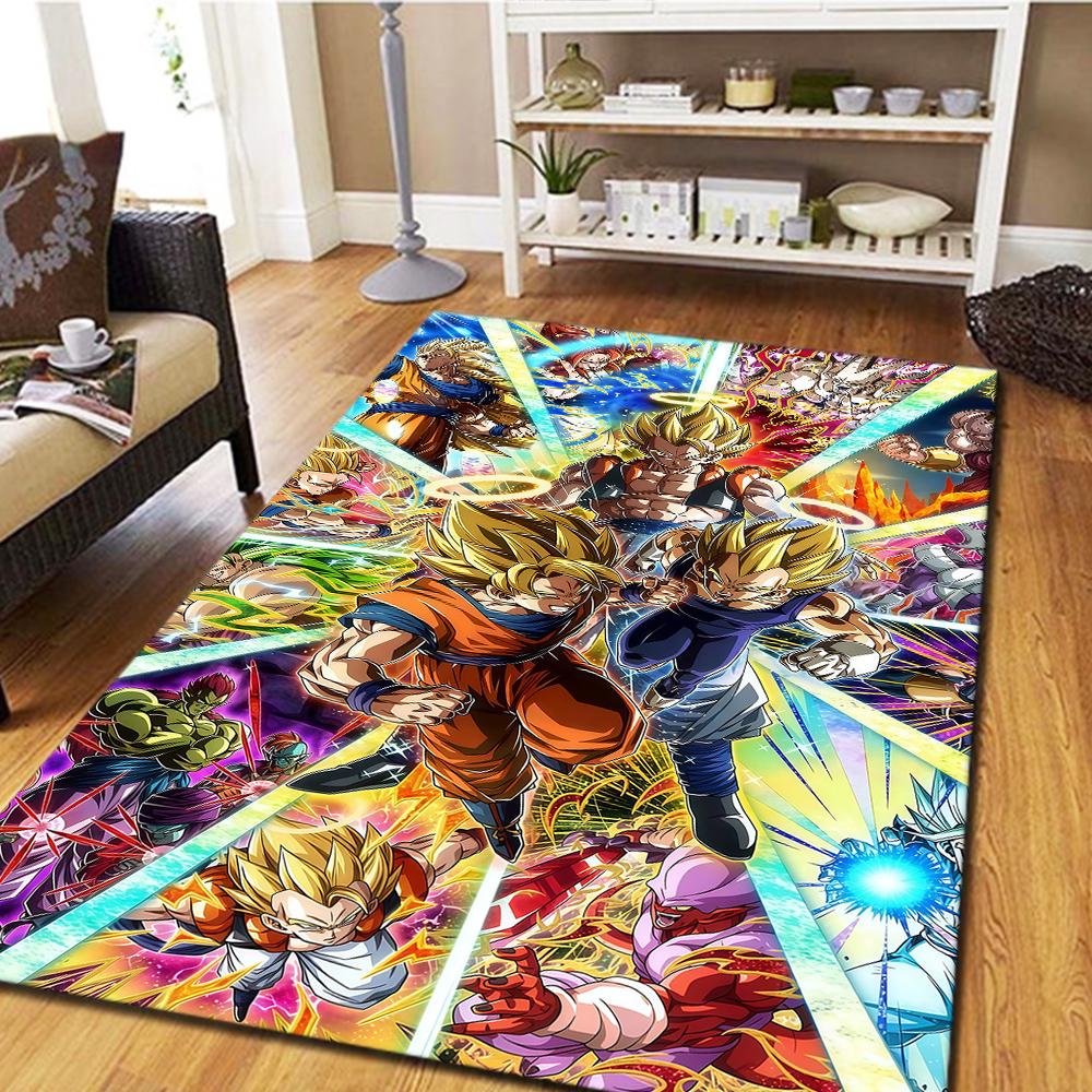 Dragon Ball Super Teppich für Wohnzimmer, Digitaldruck Bodenmatte, Cooler Film Schlafzimmerteppich, Heimdekoration -HYQ5