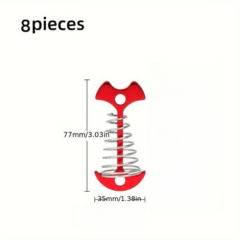 

8 шт. Цвяхи для палуби з нержавіючої сталі з пружинною пряжкою, Дизайн «риб яча кістка» для надійної фіксації, Підходять для кемпінгу та піших походів на відкритому повітрі