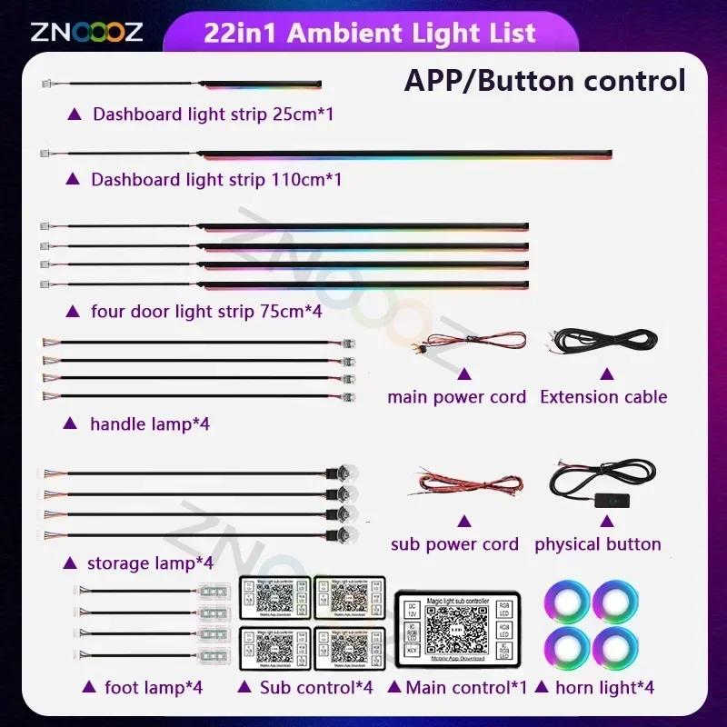 RGB 22in1 Car Interior Acrylic Car Ambient Lights For BMW E46 E90 E39 E60 E36 E30 E70 E91 E92 E93 Car  Accessories