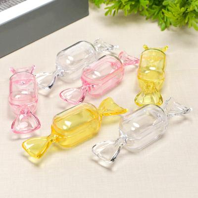 Clear Candy Shaped Jewelry Box Mini Jewelry Organizer Plastic Candy Storage Container for Wedding Party Travel Valentine's Day