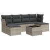 7 piece Garden Sofa Set with Cushions Light Grey Poly Rattan