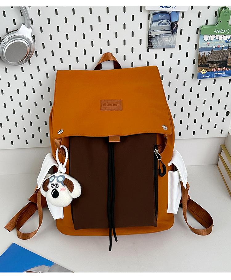 Schoolbag1011 new schoolbag female students lightweight large capacity contrasting color leisure outdoor travel commuting simple backpack