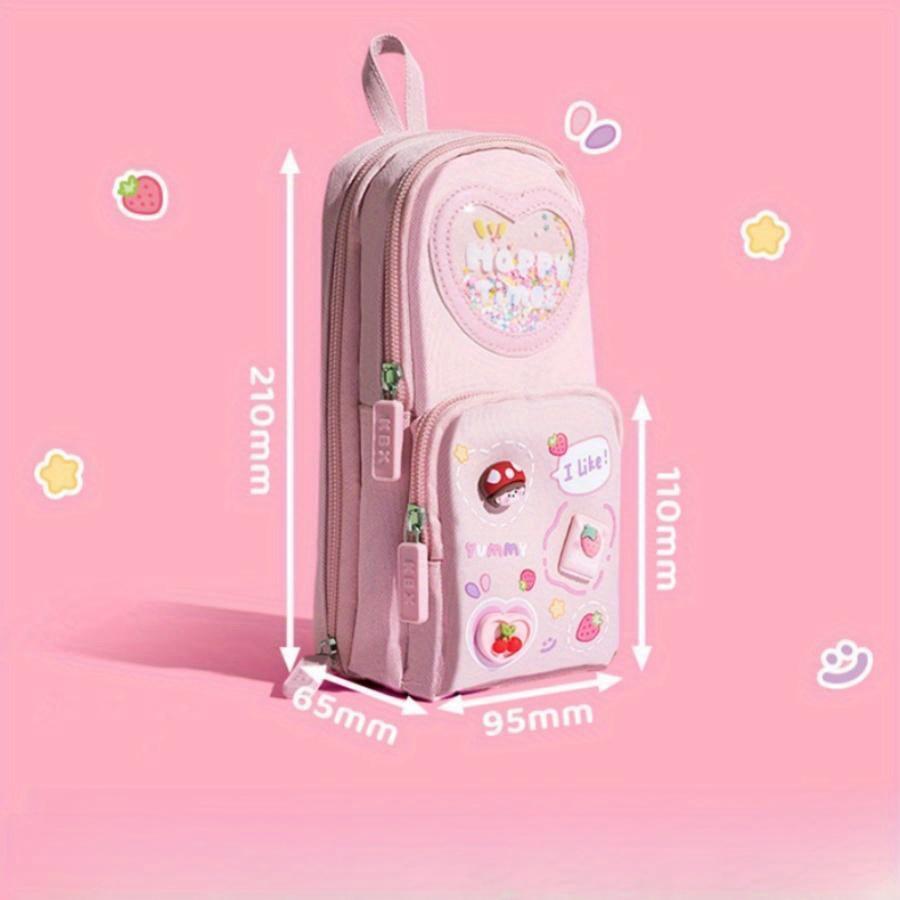 Multi-layer Large-capacity Beautiful schoolbag pencil case simple and cute girl stationery pencil case