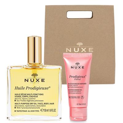 Nuxe Will Prodigy Multi Dry Oil 50ml + Floral Shower Gel 30ml Set, 1 Set