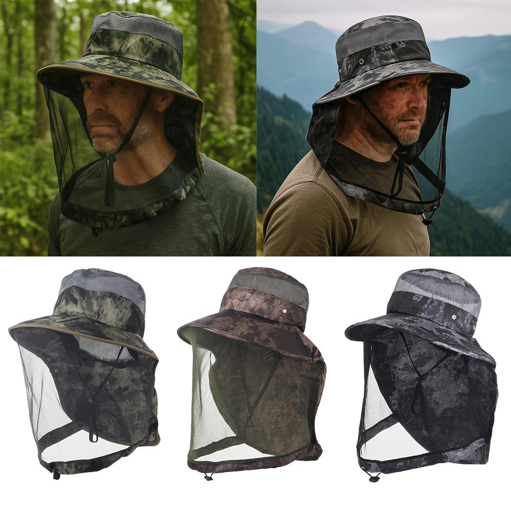 Face Neck Protection Mosquito Hat Foldable Fishing Cap Insect Bee Protection Repellent Protection Insect Proof Cap Jungle Farm