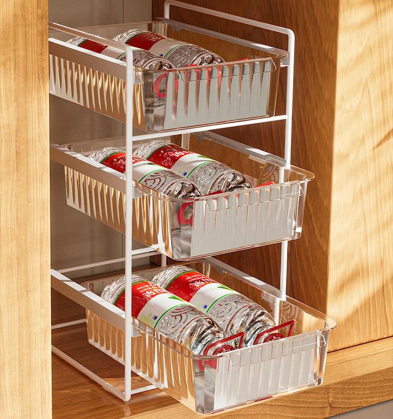 

Kitchen Storage Rack Floor Floor Under Sink Storage Rack Household Layered Cabinet Rack Multifunctional Pull Out Sink Storage