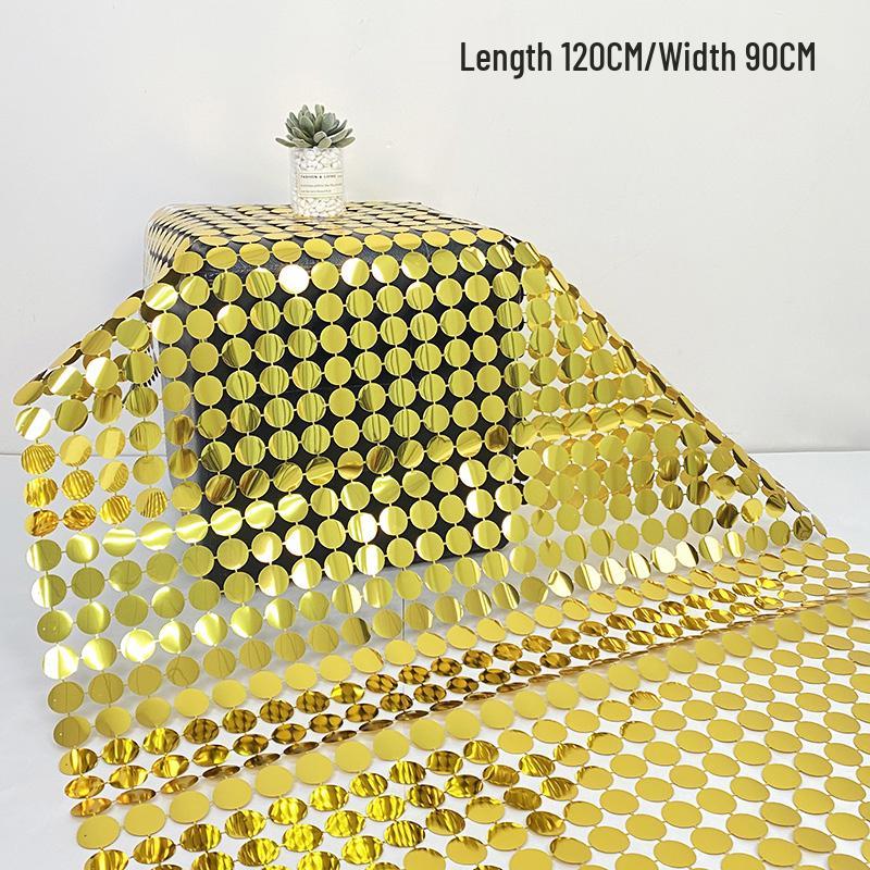 Radiant Sparkling Circular Sequin Mirror Curtain Wall for Wedding and Party Decor