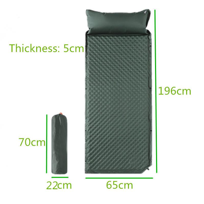 Camping Self Air Mattress Folding Waterproof 5cm Thicken Self Inflating Sleeping Mat Hiking Air Bed Camping Mat with Pillow