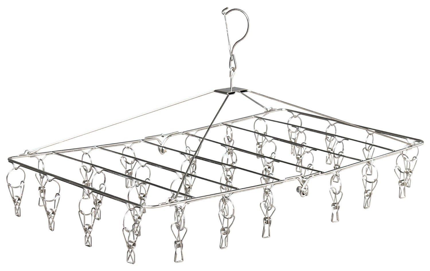 

IRIS PLAZA Clothes 34 Made of and Clean Stainless Rotating Neck for Convenient Suitable for Indoor and Outdoor Use Tangle-Resistant Dryer, Pinch,