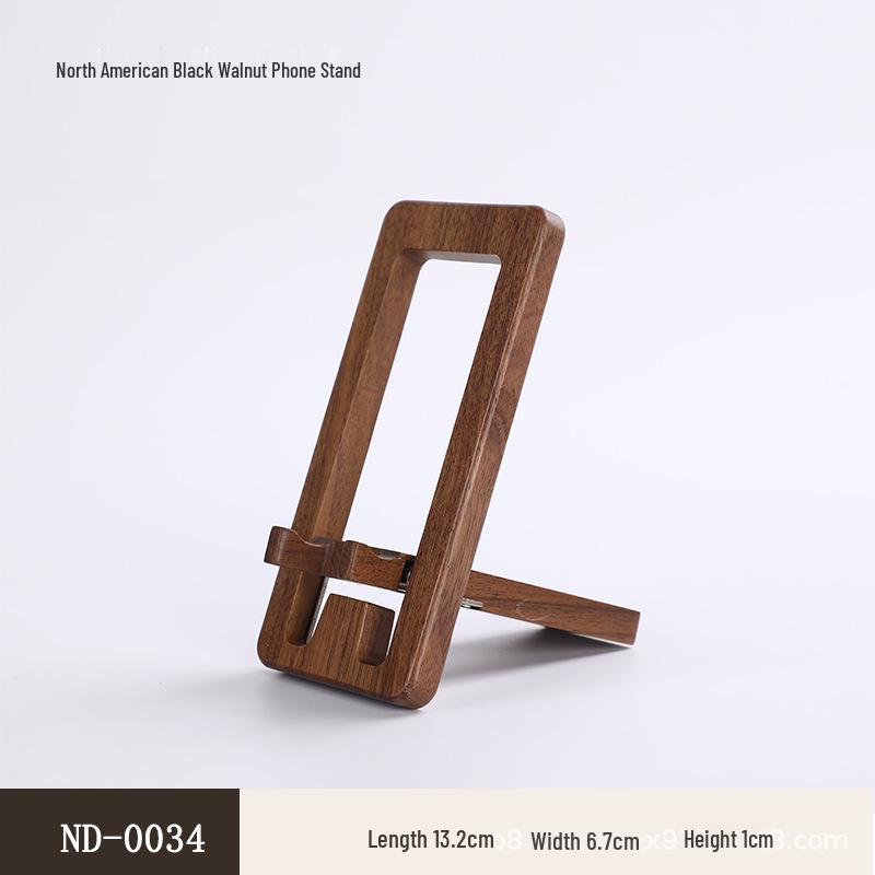 Support de téléphone en noyer rotatif et pliable – Support de bureau universel et portable